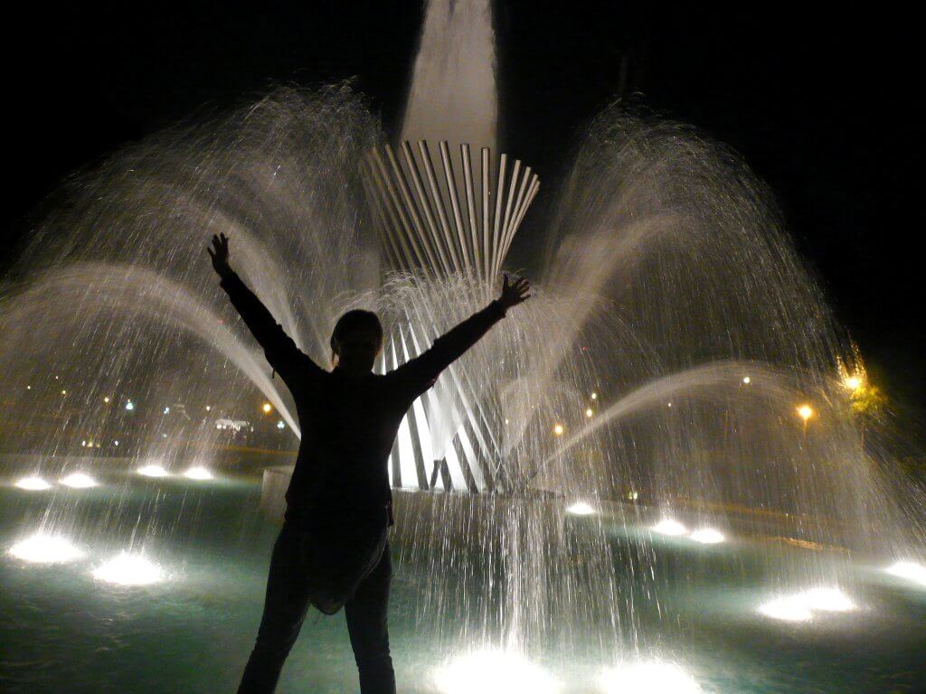 me at the water fountain park in Lima