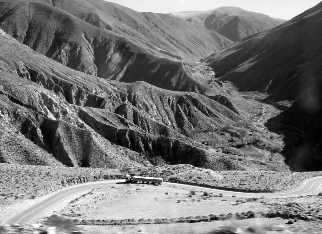 The Best Wonders of Backpacking South America: En route to Lima winding mnt road
