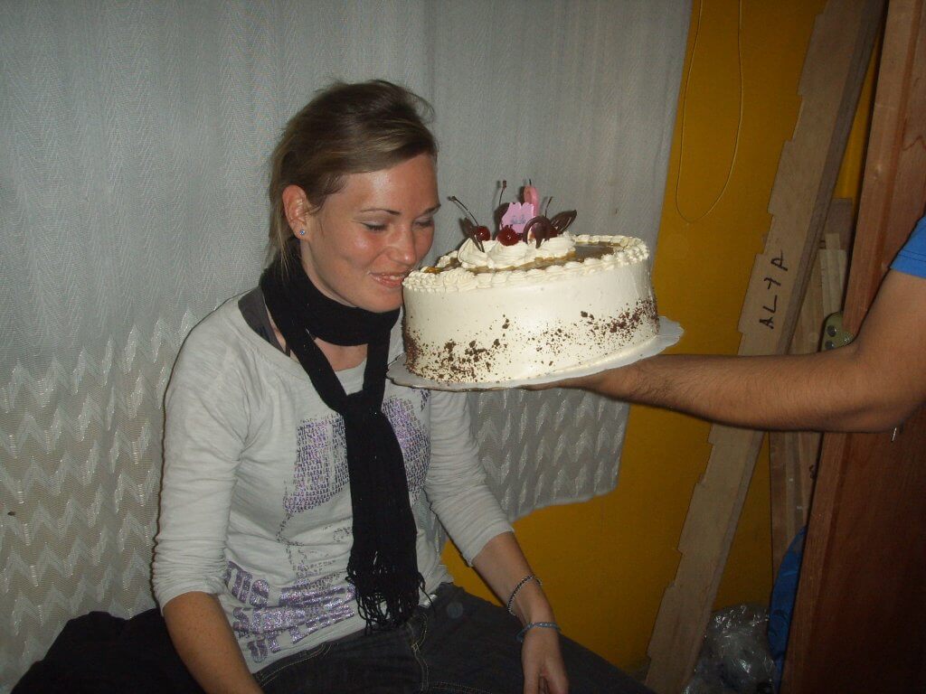 My Time Visiting Lima Peru: My Second Incredible Week maren about to eat cake
